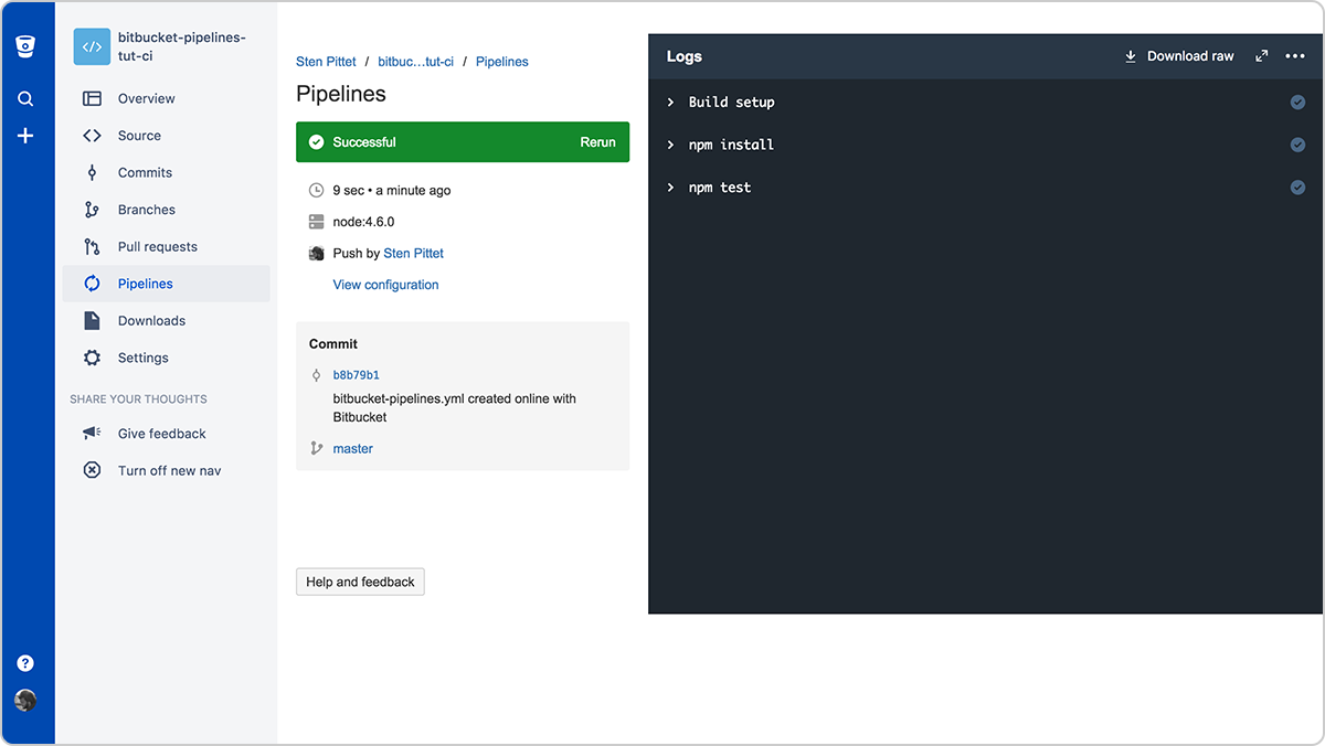 NPM test、成功