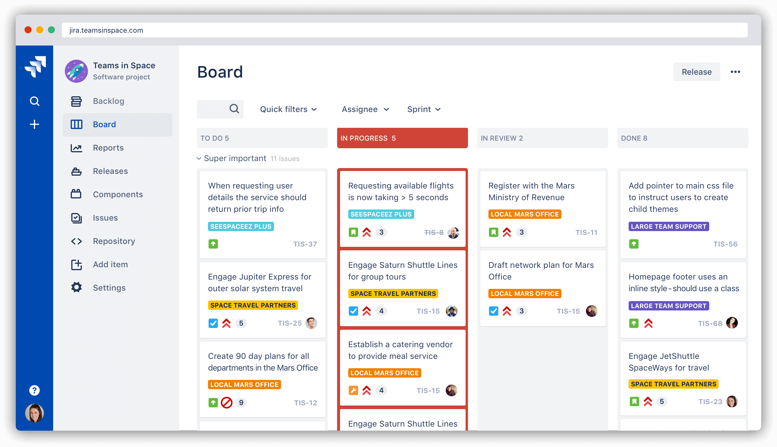 Esempio board Kanban | Agile Coach Atlassian