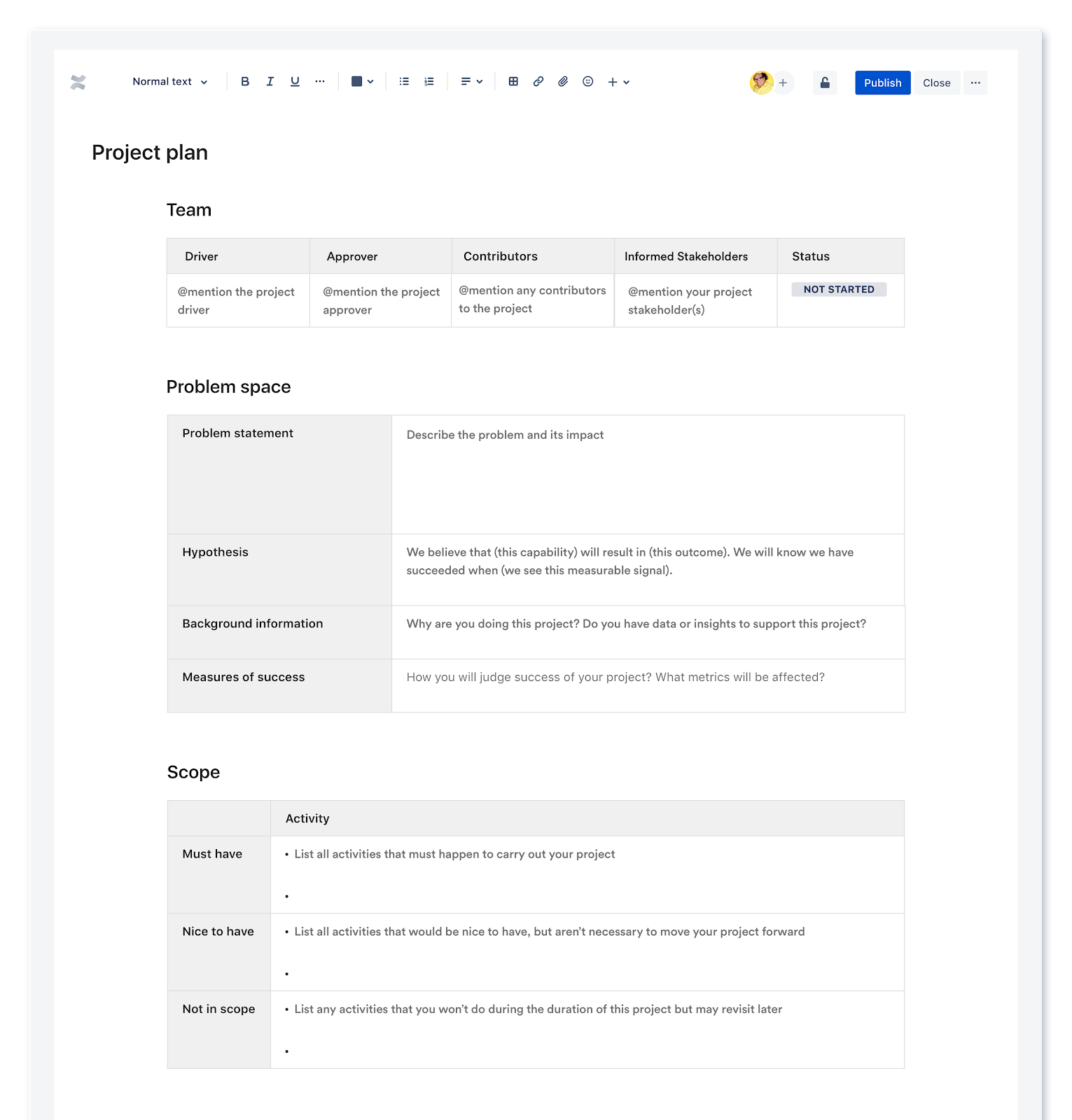 Plan projektu — szablon
