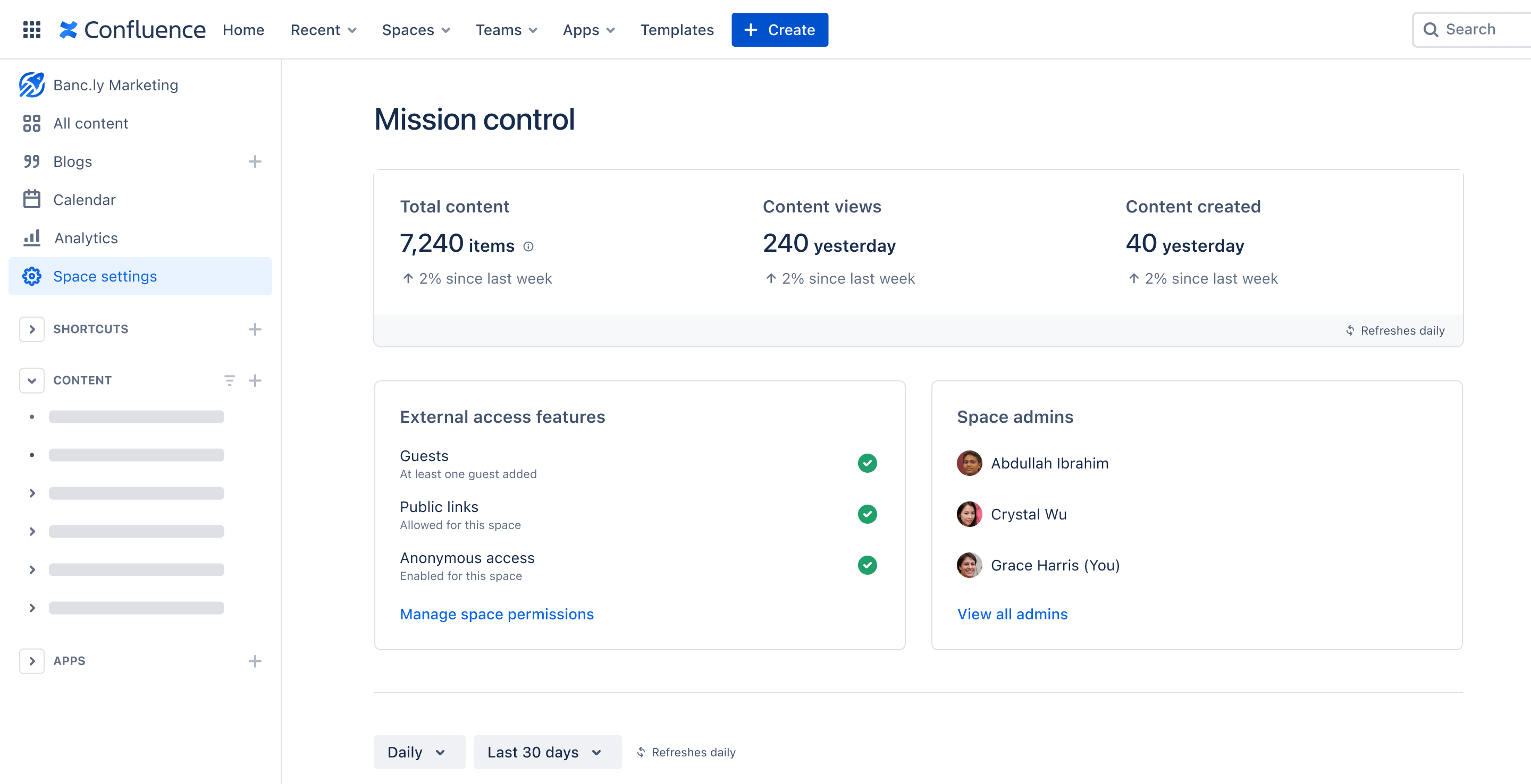 configuración del espacio en el control de la misión