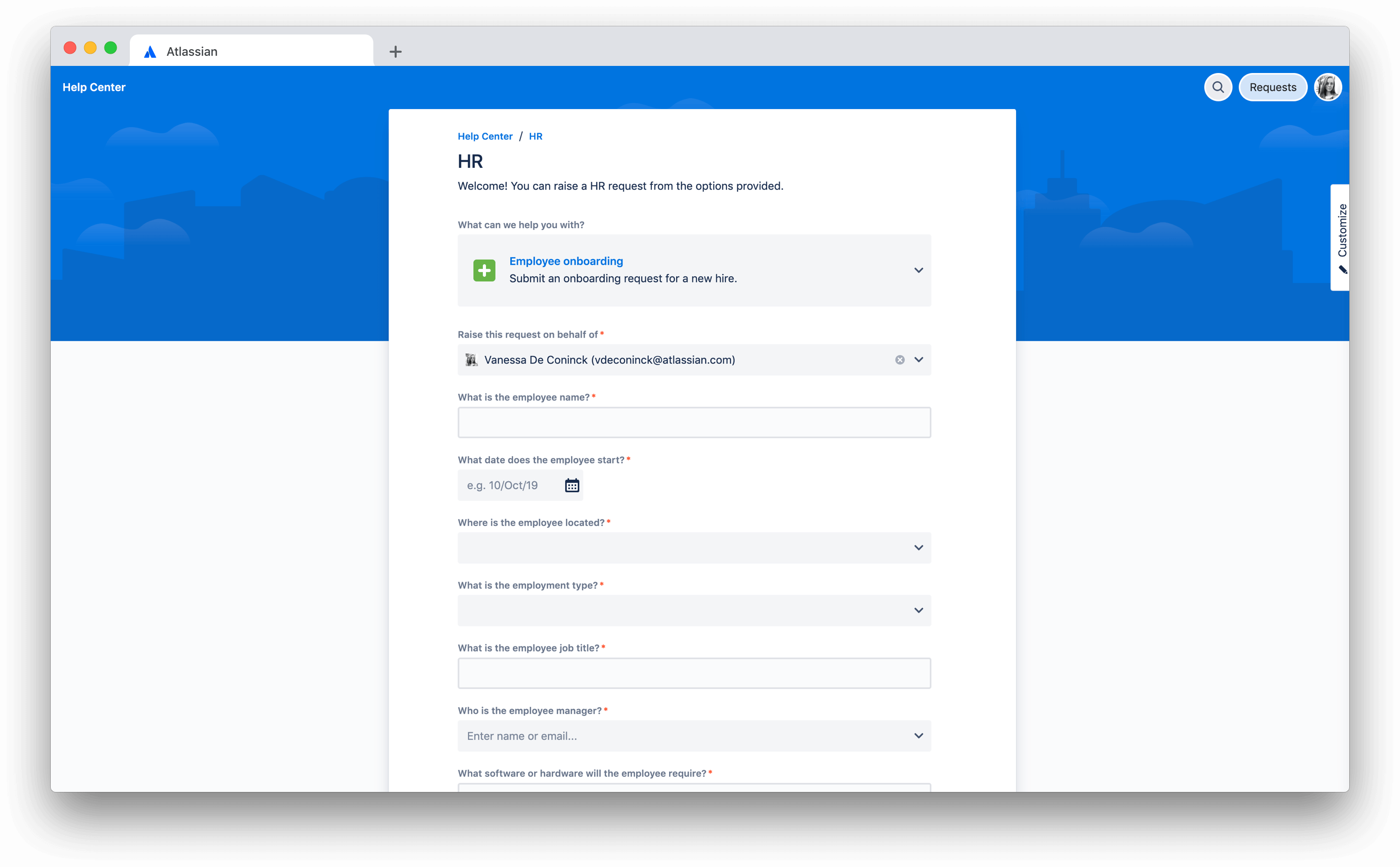 Portal de incorporación de empleados