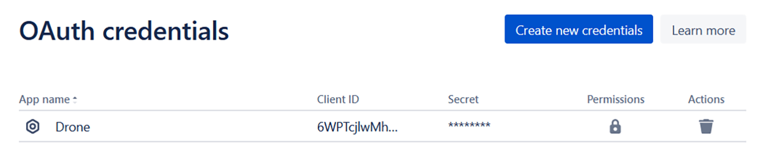 Nouveaux identifiants OAuth