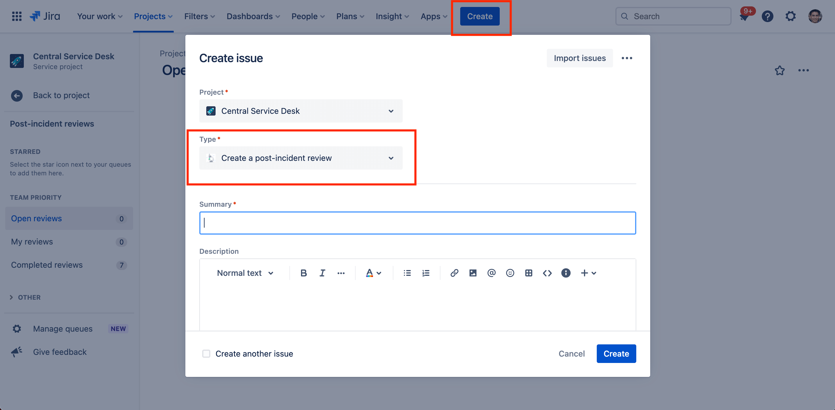 Создание анализа результатов реагирования на инцидент в Jira Service Management