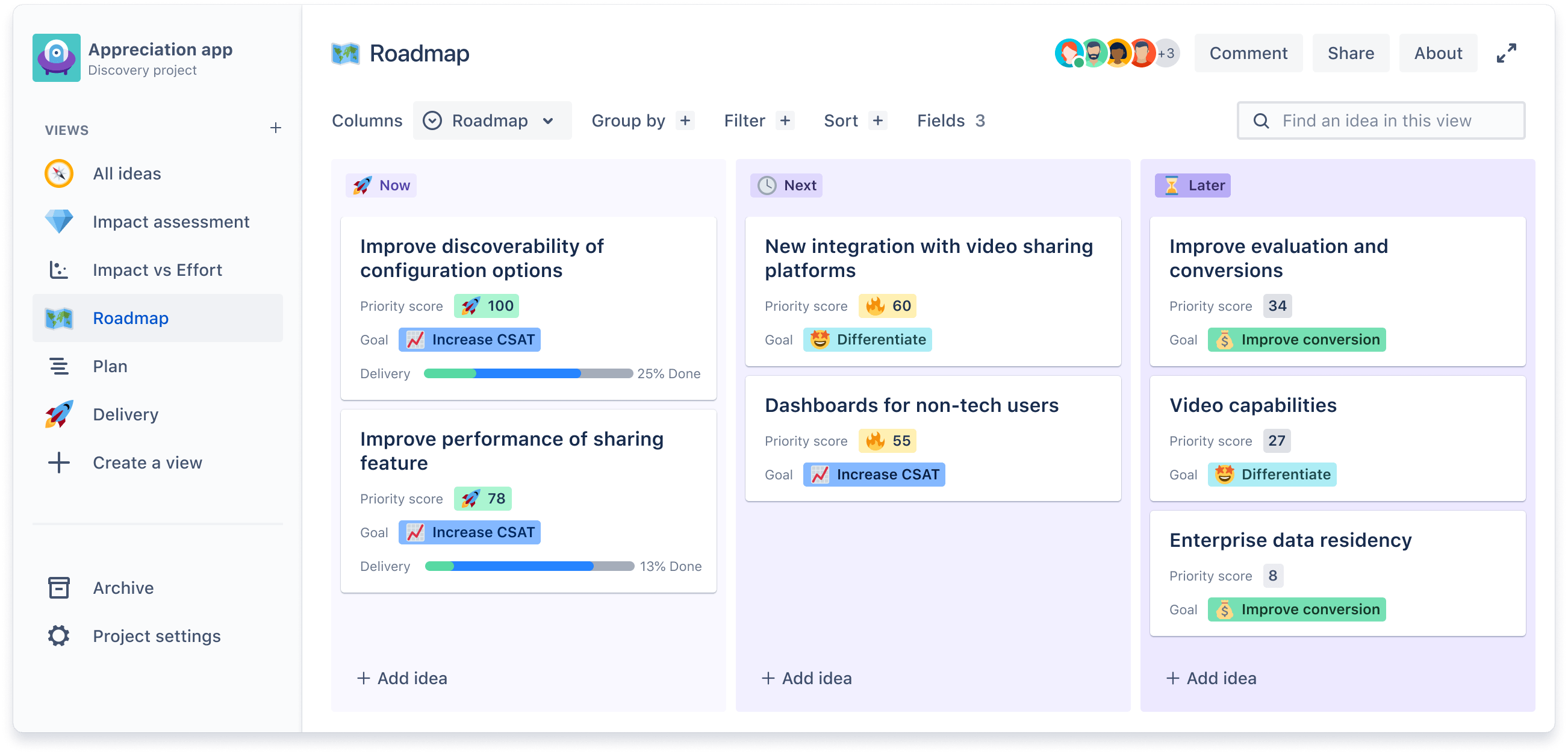 Screenshot di Jira Product Discovery.