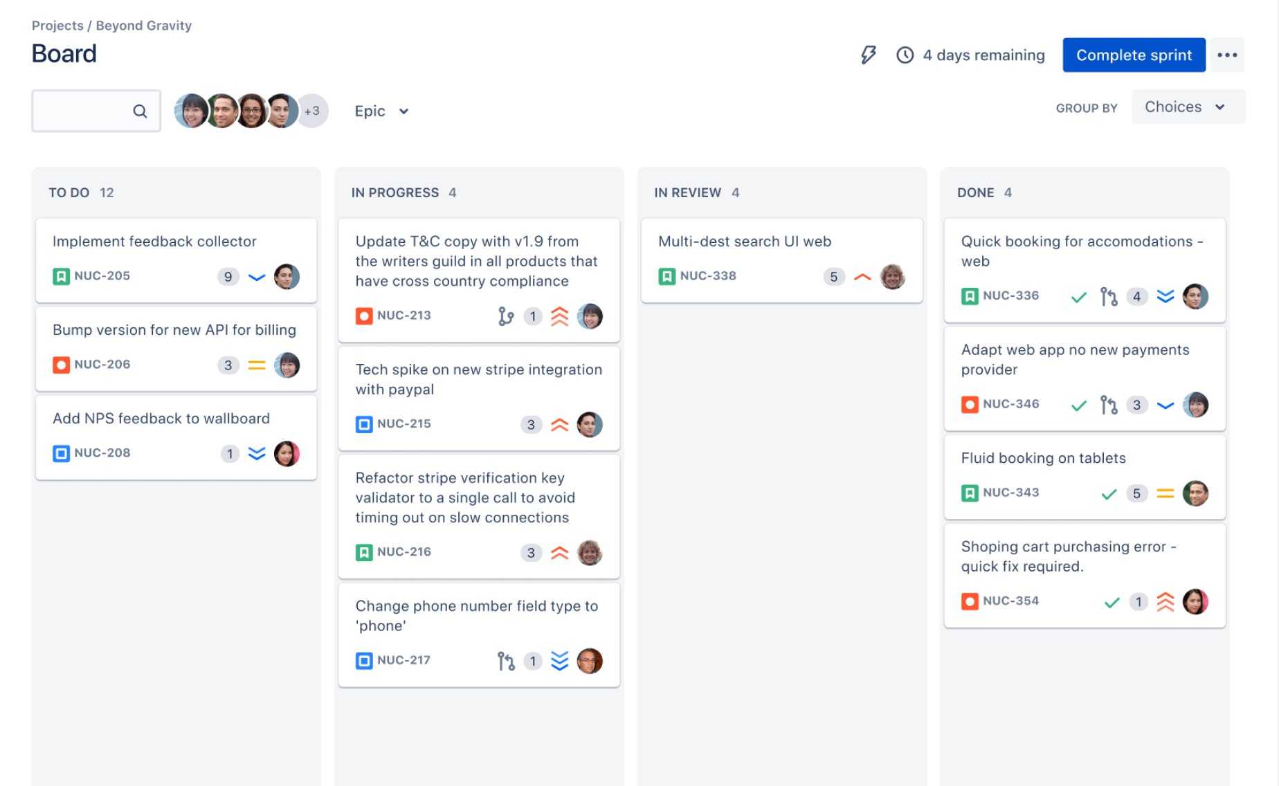 Screenshot Kanban JSW