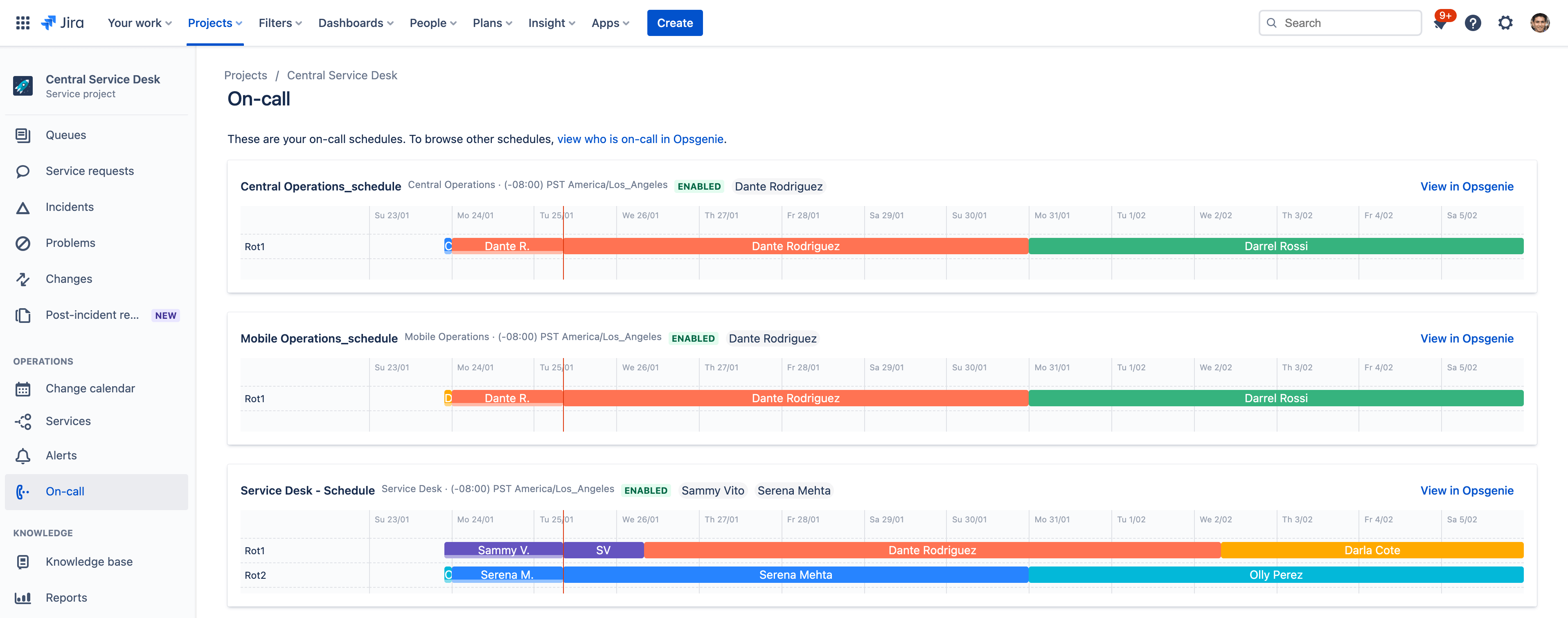 Составление графика дежурств в Jira Service Management