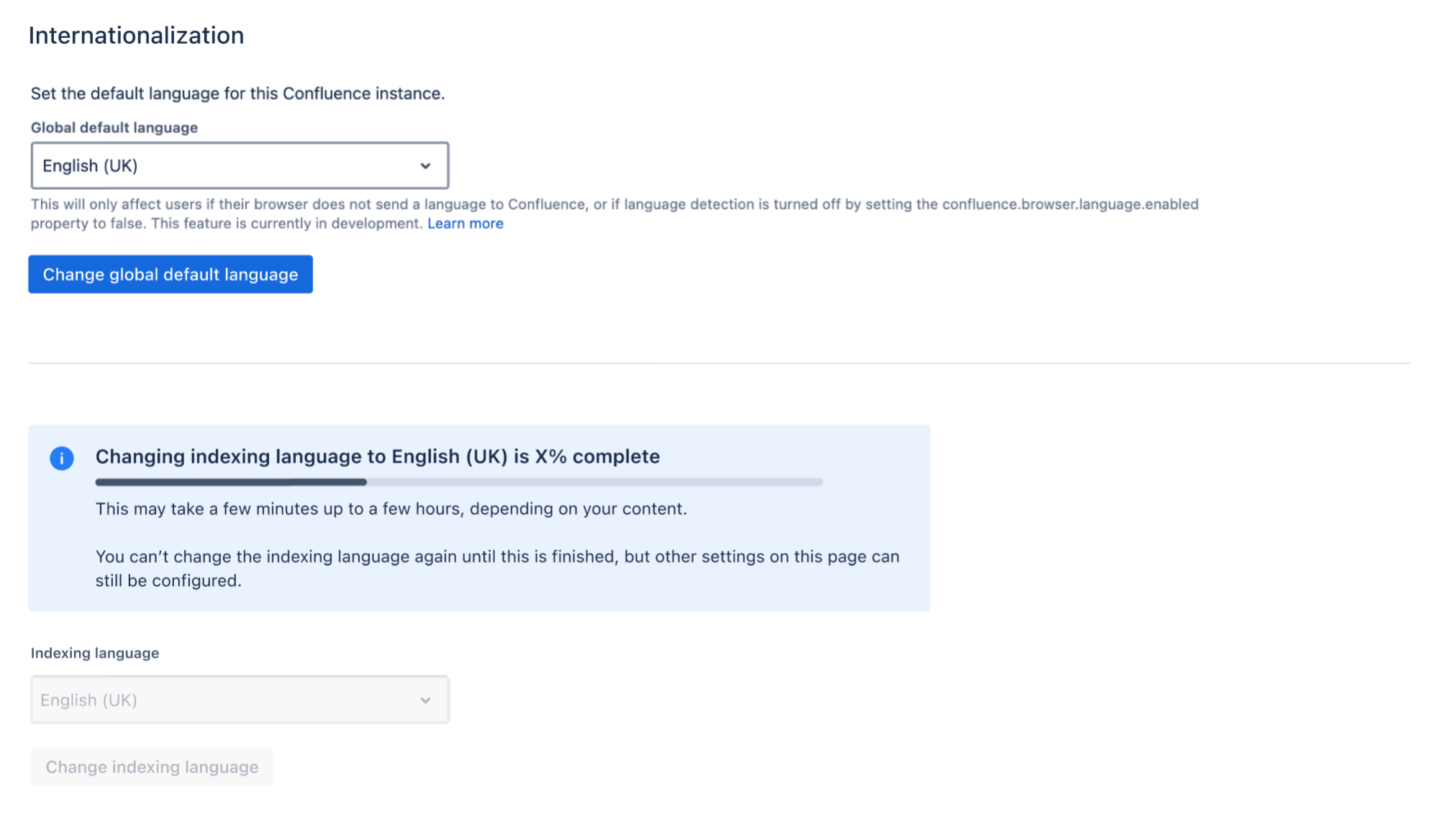 configura la lingua di indicizzazione