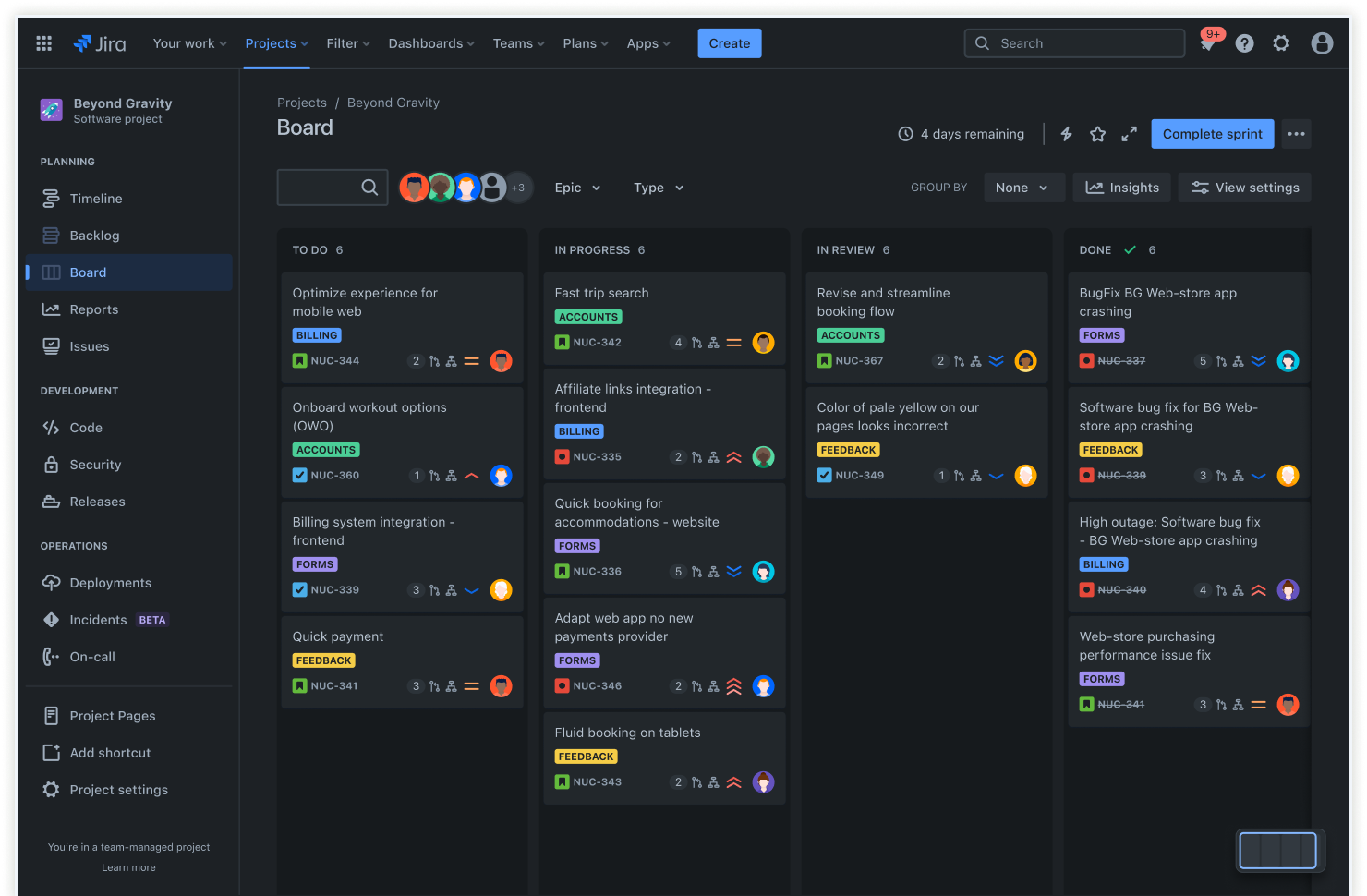 Screenshot: Backlog