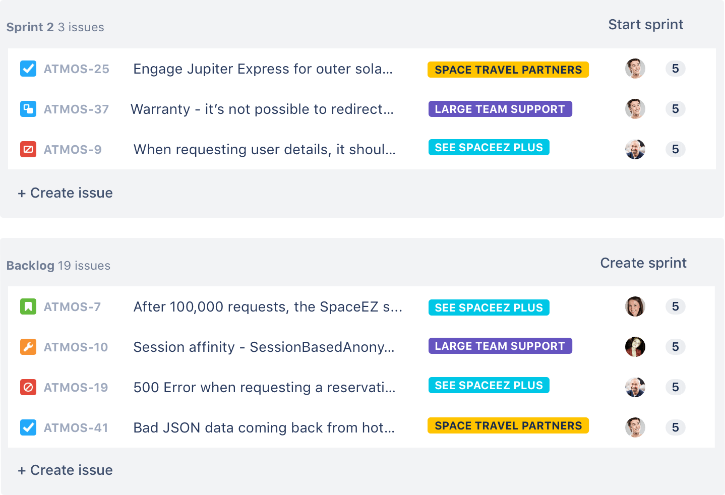 Esempio backlog Agile | Agile Coach Atlassian