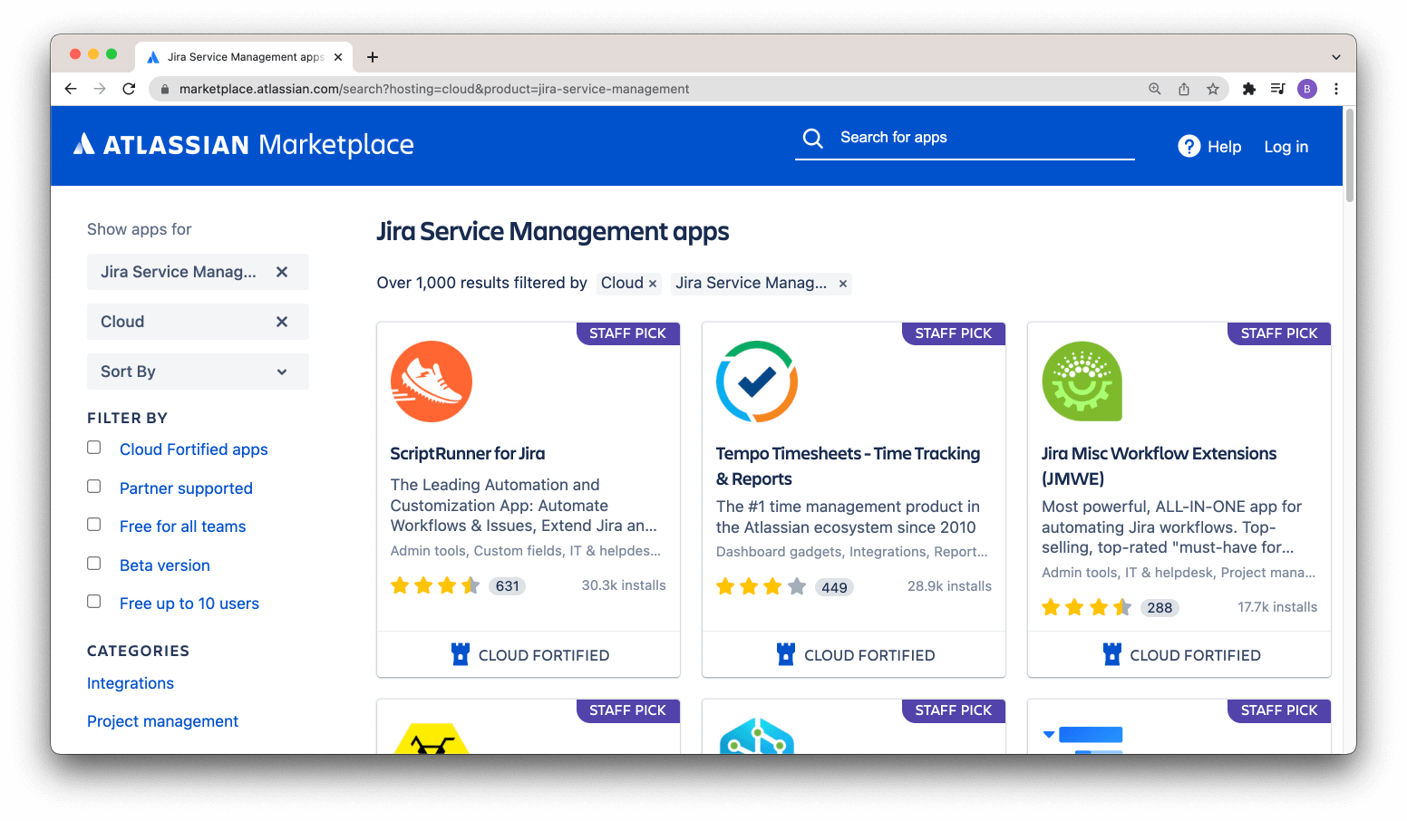 App nel Marketplace