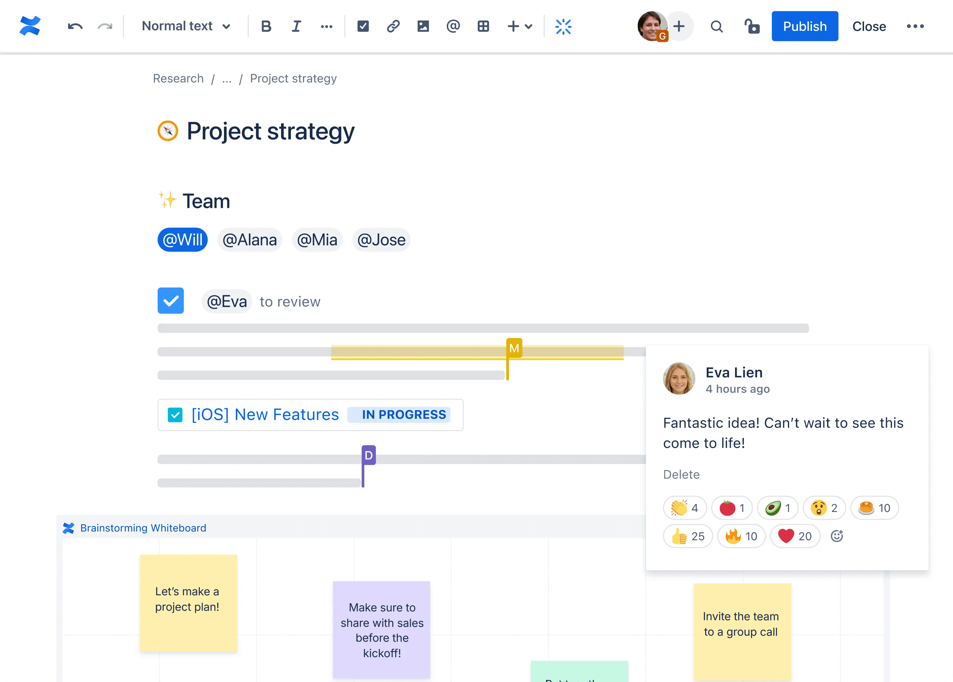 Condividi con il tuo team di Confluence.