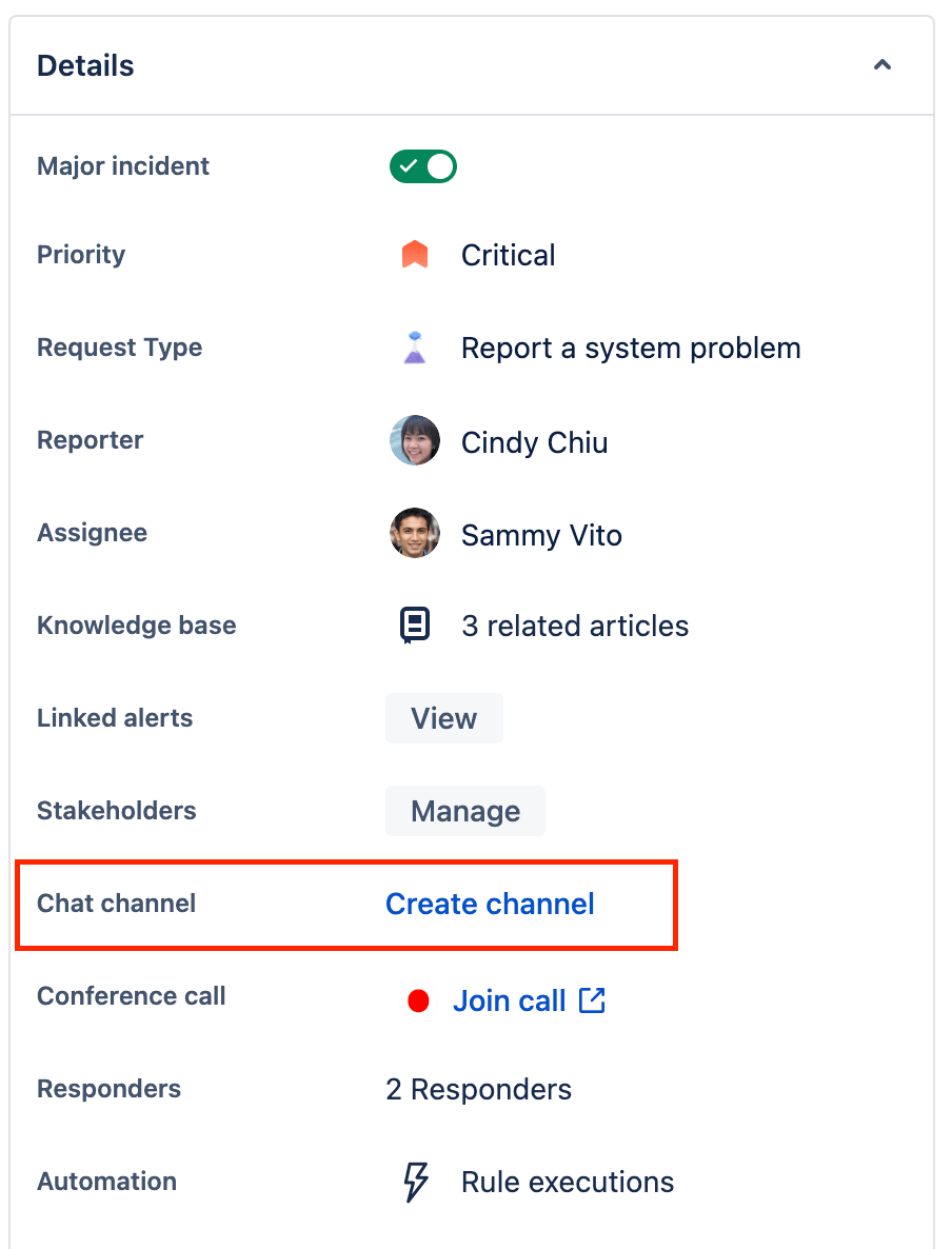 Создание для инцидентов канала Slack в Jira Service Management