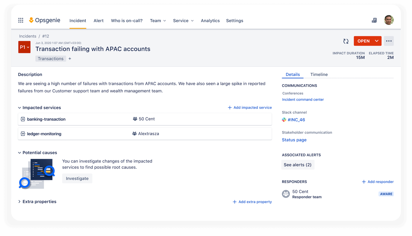 事件调查视图,由 Bitbucket 提供技术支持